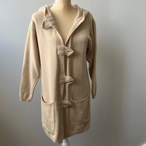 Cardigan with hood, Handwoven Biscuit Color by Nan Alexander Size Small,…